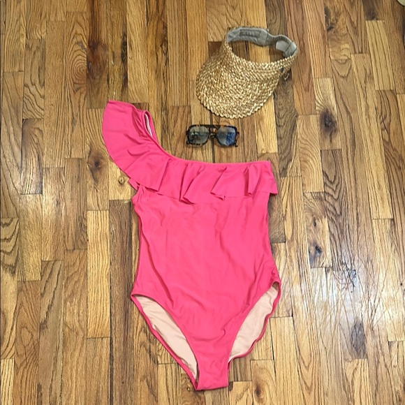 J. Crew Other - J. Crew Pink Ruffled One Piece Swimsuit